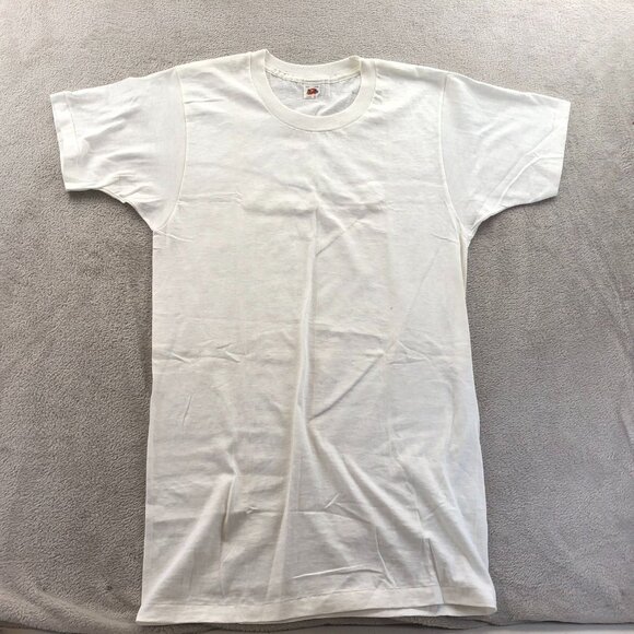 Fruit Of The Loom Mens Shirt Large Short Sleeve White Crew Neck Tee Classic - Picture 6 of 8
